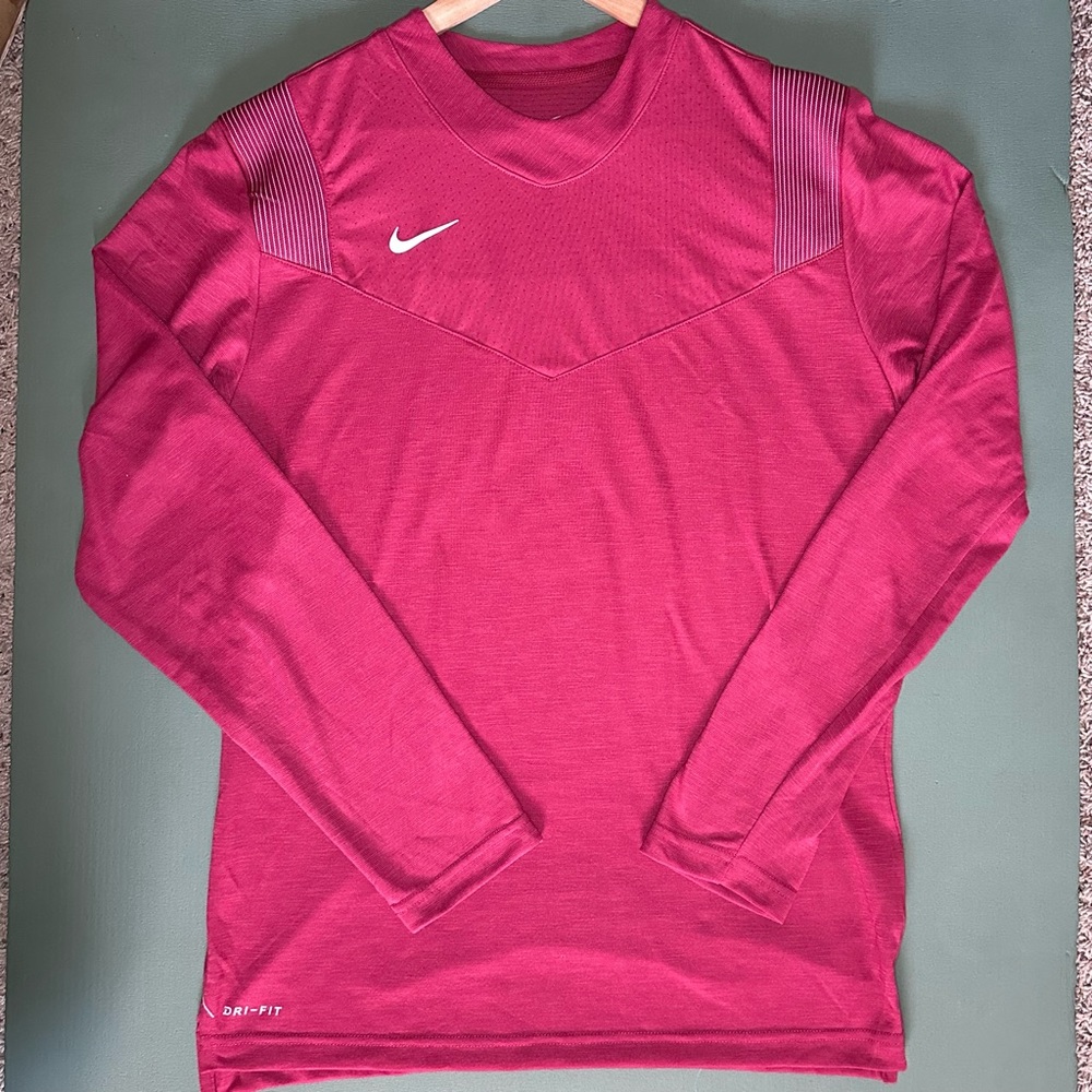 Nike Maroon Long Sleeve Dri-FIT Shirt